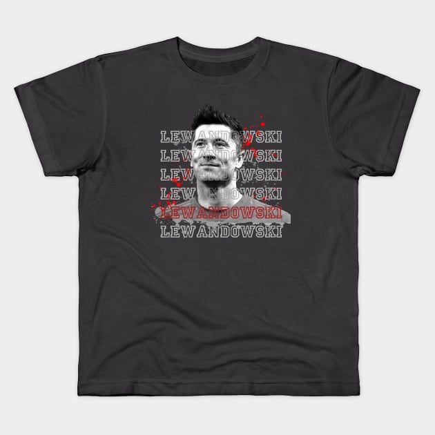 Robert Lewandowski Kids T-Shirt by Indikimz